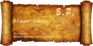 Blayer Paula névjegykártya